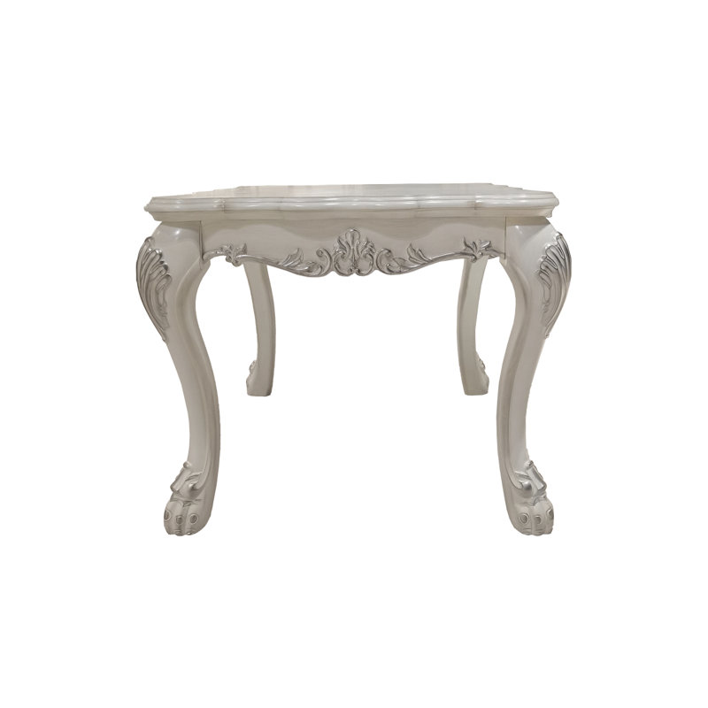 Dresden Bone White Finish End Table