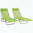 Folding Chaise Lounge Chairs with 6?Position Reclining Back and Headrest, Set of 2 – Green-1240836704
