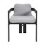 Chaise de salle à manger Outddor et aluminium d'intérieur, structure avec coussin, ensemble de 2