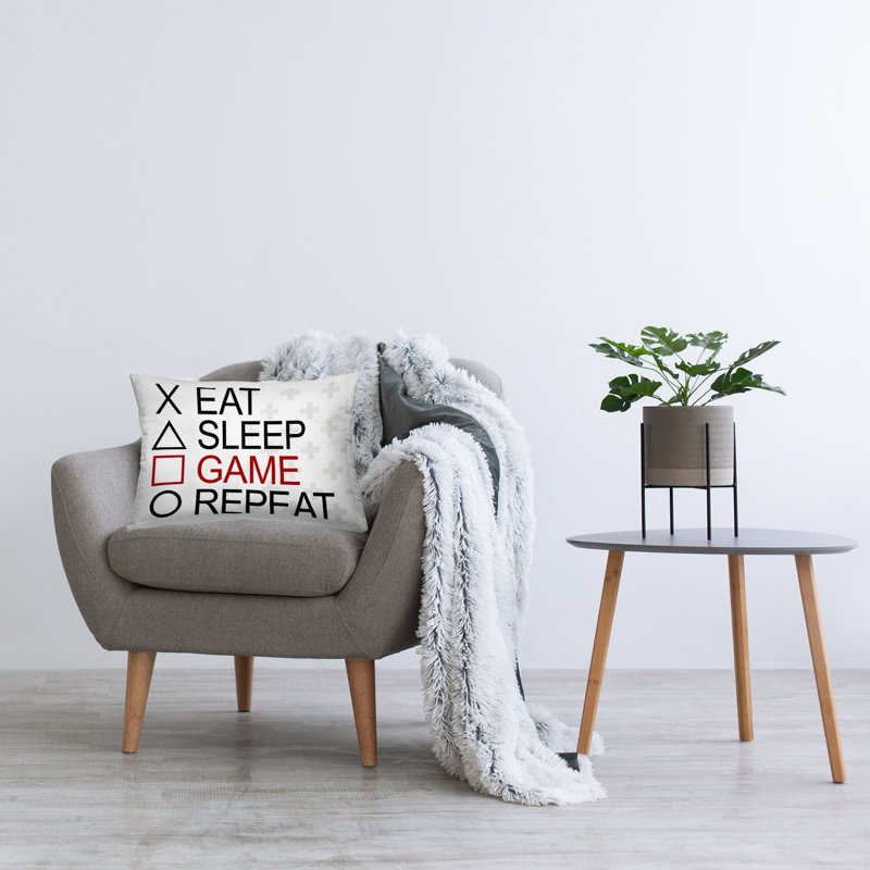 Gamer Button Shapes Decorative Printed Throw Pillow Design by Sd Graphics Studio