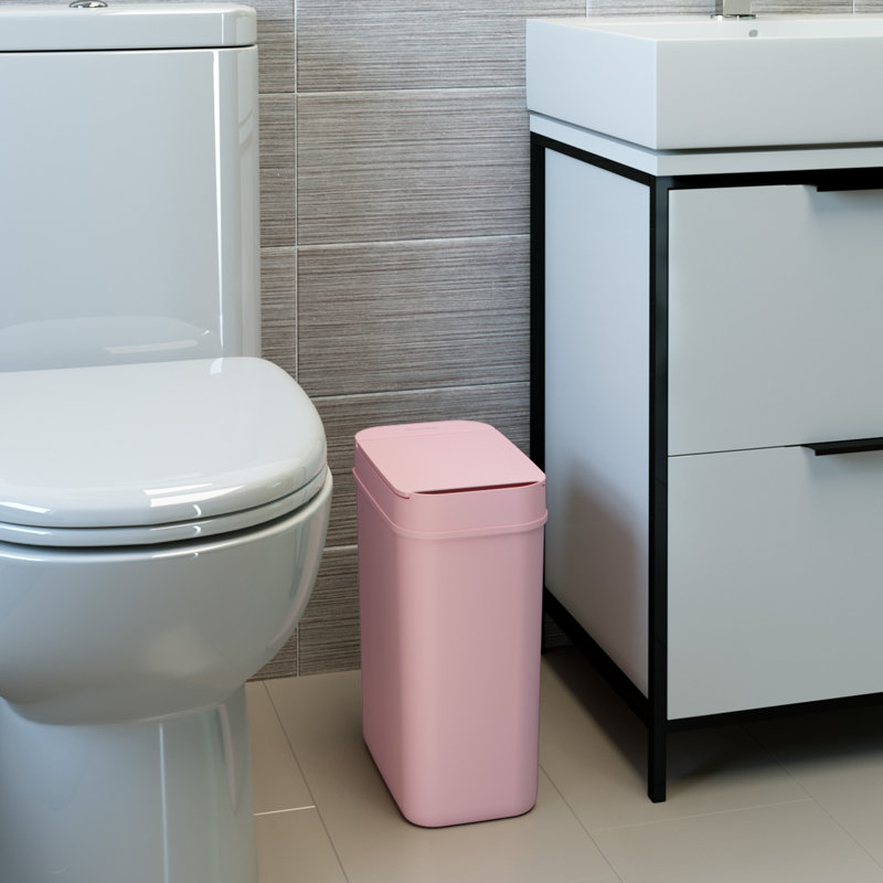Itouchless 3 Gallon Sensor Bathroom Trash Can, 10 Litre Slim Touchless Small Smart Bedroom Garbage Waste Basket Bin With Motion Lid