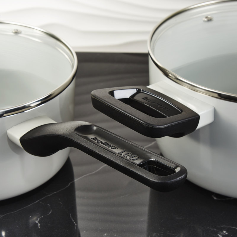 BergHOFF Leo Glints 7Pc Ceramic Nonstick Cookware Set, Spirit, Cream