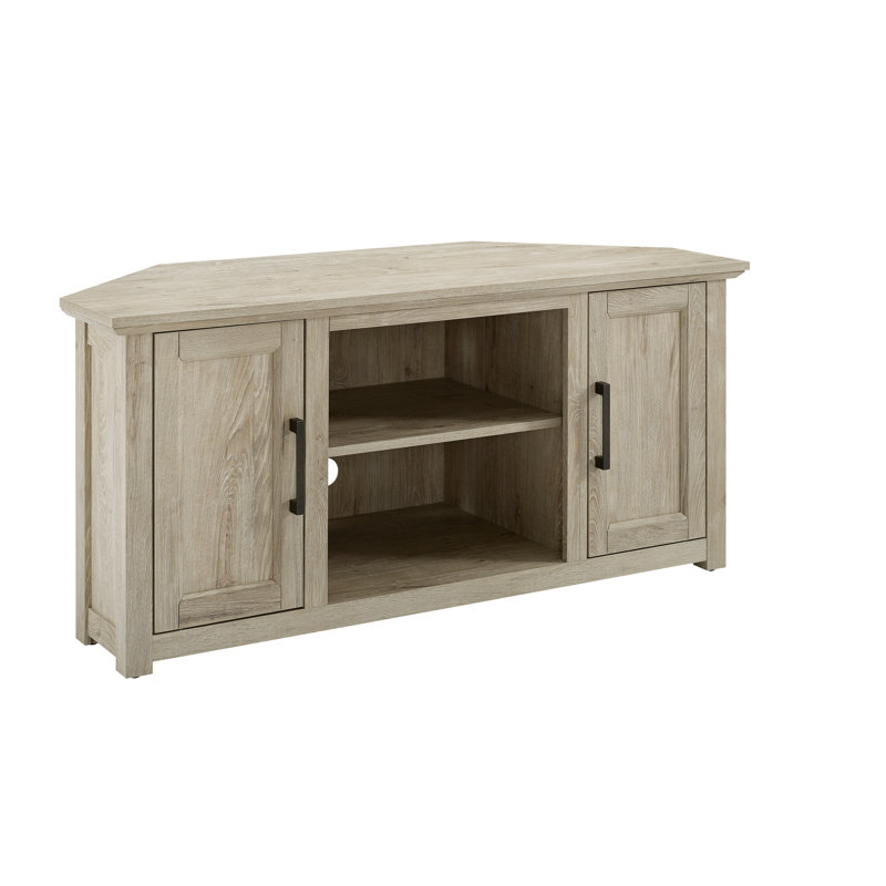 Rozier Unfinished Corner TV Stand for TVs up to 50", Frosted Oak