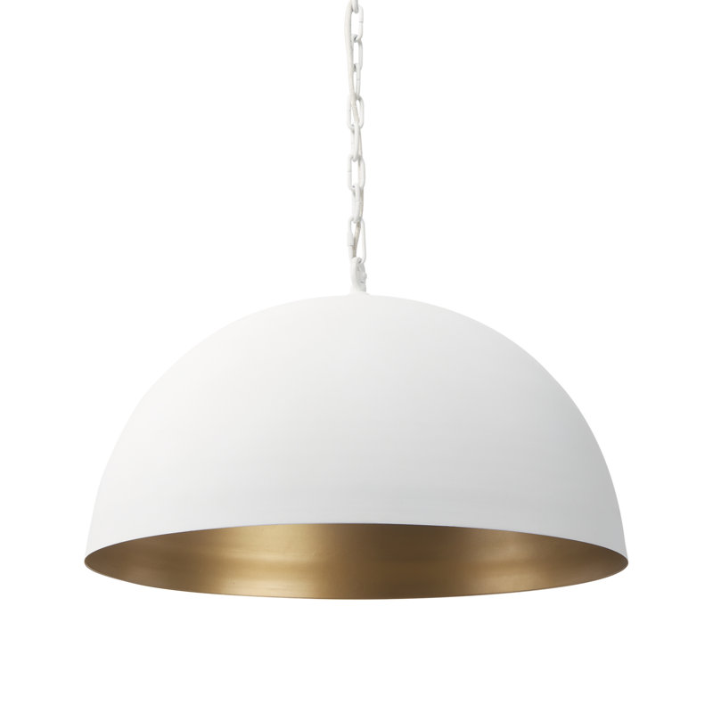 Luminaire suspendu en forme de dôme à 1 lumière Nadalee, H 17 po x l 24 po x P 24 po