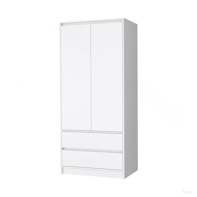 Armoire blanche à 2 tiroirs, Blanc