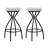 Upholstered Round Counter Height Bar Stool With Footrest For Kitchen & Dining Room (Set Of 2)-293089196