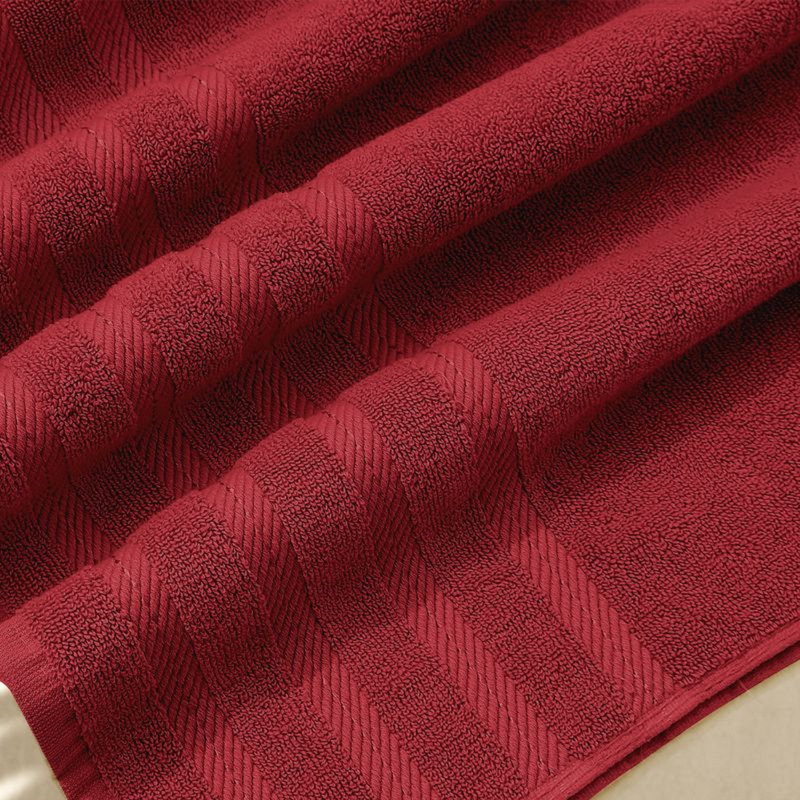  Essuie-mains 100% coton peigné - ultra doux et très absorbant, 16 po x 28 po, ensemble de 4 pièces, Rouge, Paquet de 4