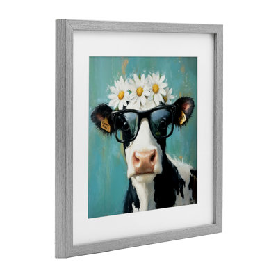 «Nerdy Nessie Cow», reproduction encadrée sous verre, conception de Tina LeCour