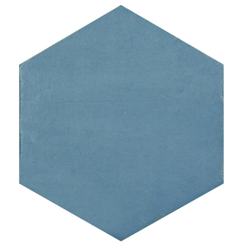Geometric Hexagon 6" x 6" Porcelain Wall & Floor Tile, Blue