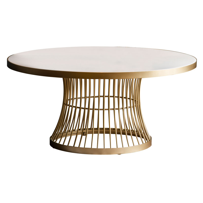 Serefina Frame Coffee Table, White, Champagne