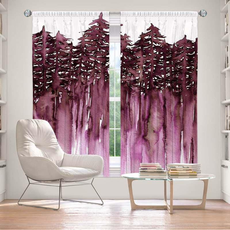 Room Darkening Curtain Pair, 40" W x 82" L, Purple