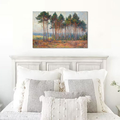 GUTTATY, art mural Monet sur toile, paysage printanier, impressions d'arbres impressionnistes pour le salon et la chambre à coucher, peinture murale encadrée Monet, 12 po x 16 po