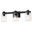 Éclairage pour meuble-lavabo de salle de bain 22 po 3 lumières noir mat avec abat-jour en verre-99499427-113571385