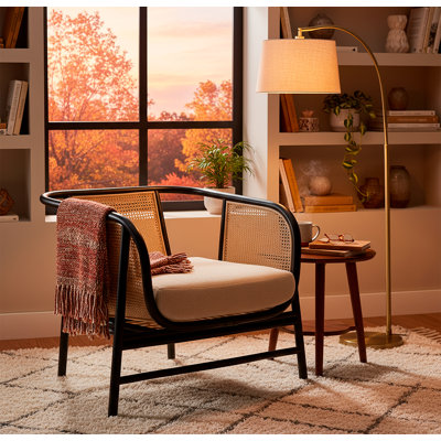 Seoul Black Wicker rattan chair with webbing