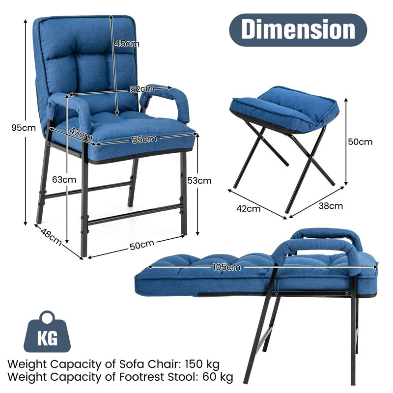 Greigsville Upholstered Accent Chair, Blue