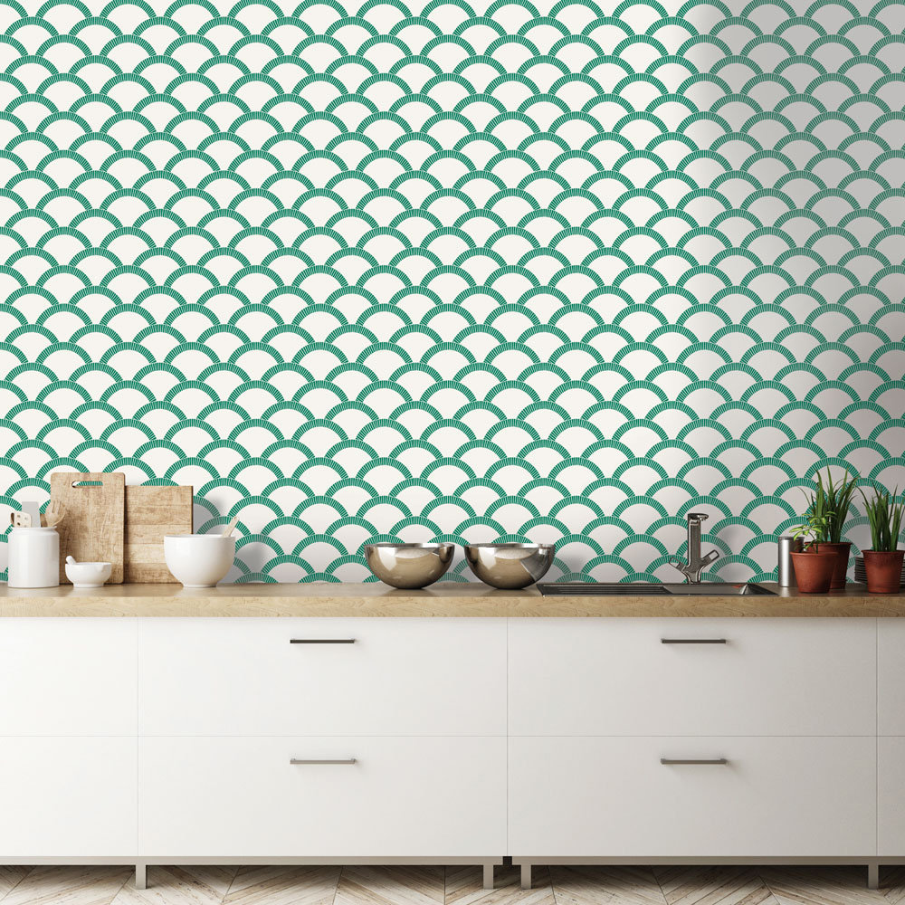 Julietta Self-Adhesive Wallpaper Roll, Emerald Green, 1.75 kg