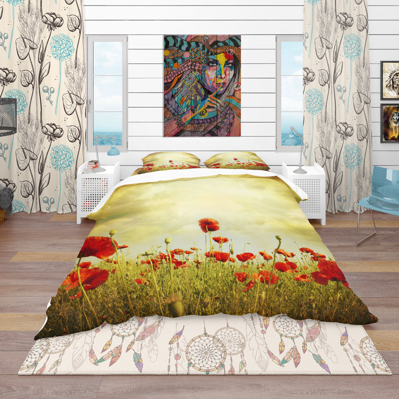 Ensemble de housse de couette rétro, Housse de couette très grand + 2 taies décoratives