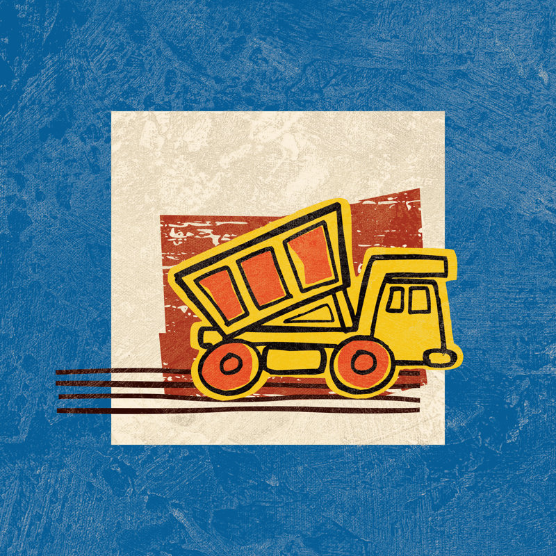 Dumptruck 2 - Wrapped Canvas Painting, 30cm H x 30cm W x 3.8cm D