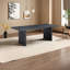 Table de salle à manger rectangulaire moderne en bois massif noir-1947281970