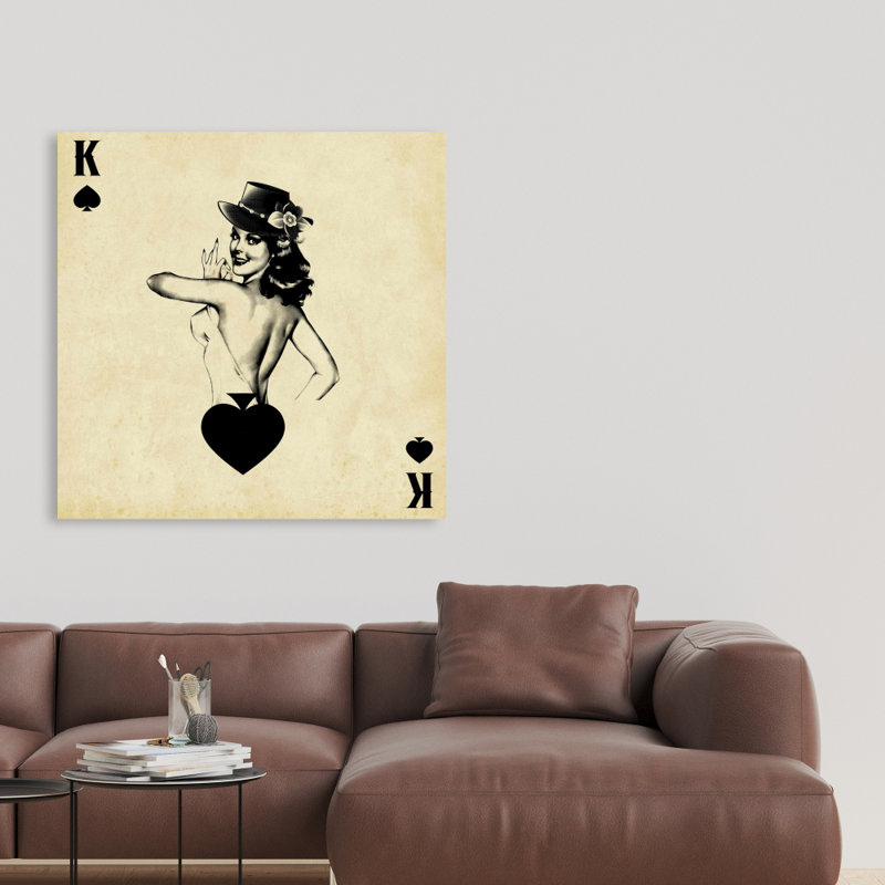 «King of Spades» - reproduction d'art sur toile rétro noire