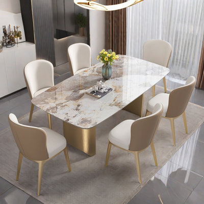 Modern simple rectangular home dining table sets