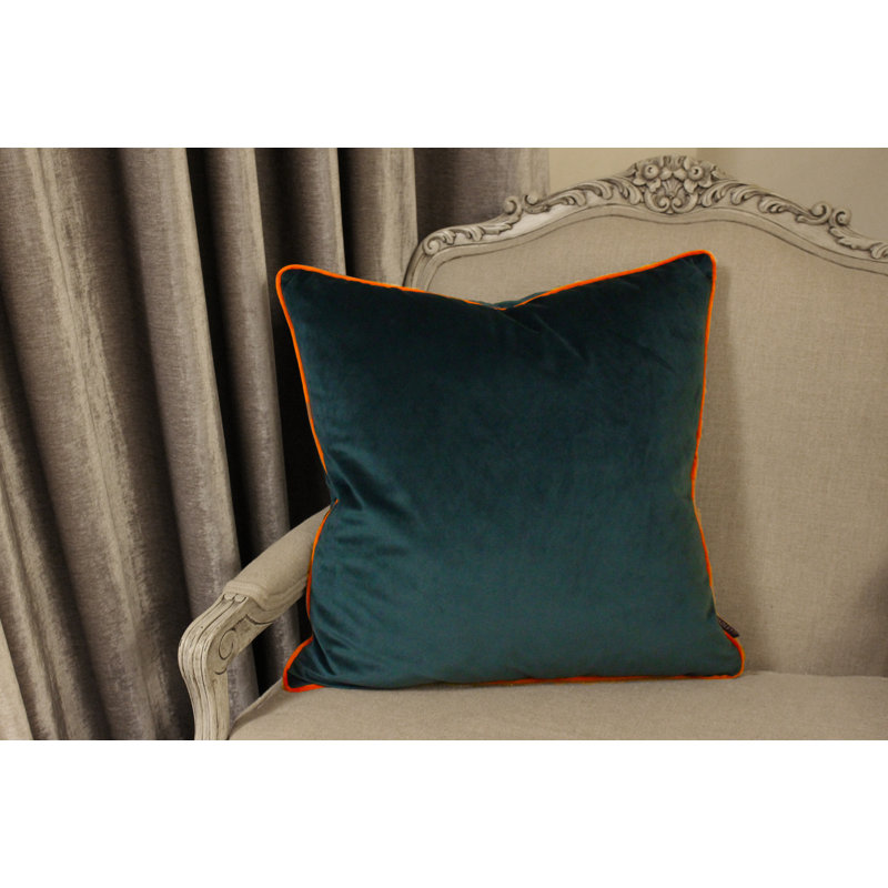 Oliver Square Throw, Teal/Tiger, Pillow Cover Only - No Insert