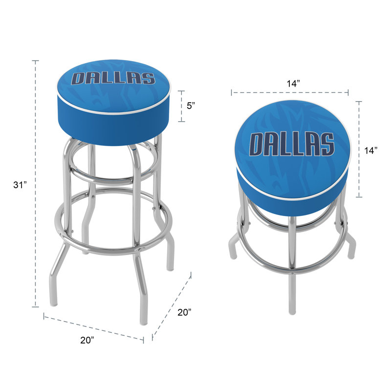 Swivel Upholstered Counter Stool with Metal Frame