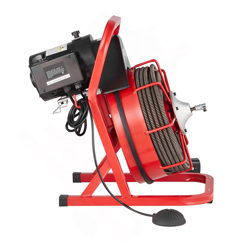 Drain Cleaner Machine à tarière 75 pi x 1/2 po alimentation manuelle et 4 couteaux