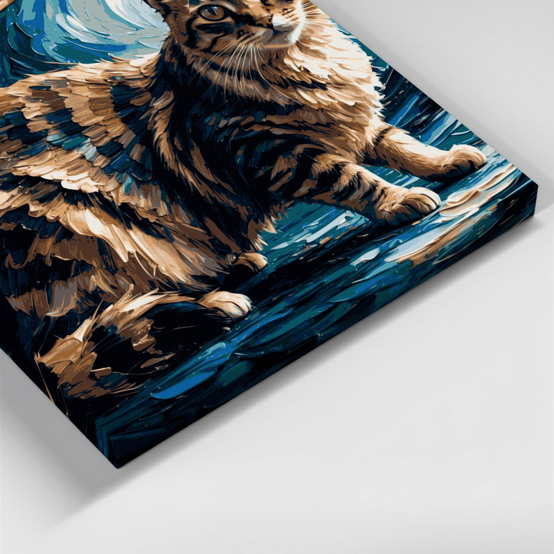 Art mural sur toile chats gris Skookum, H 24 po x l 36 po