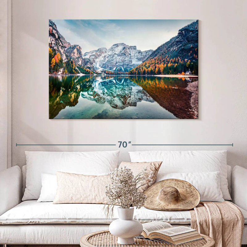 Paysage d'Alvord Lake Braies, H 32 po x l 48 po