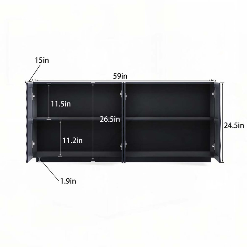 Armoire de rangement 4 portes, Marine