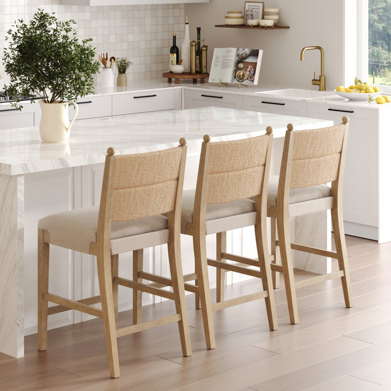 Cove 3-Piece Seagrass Counter Stool, 3