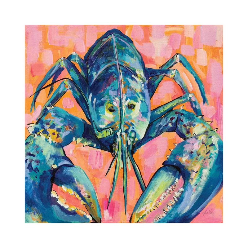 Lilly Lobster I by Jeanette Vertentes - Wrapped Canvas Gallery-Wrapped Canvas Giclée, 30.48 cm H x 30.48 cm W