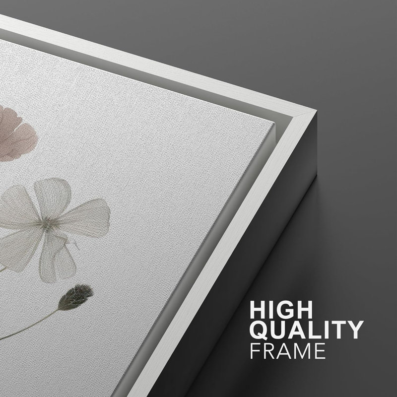 "Minimal Botanical" Wildflowers, H 24 po x l 16 po x P 1,5 po, Blanc