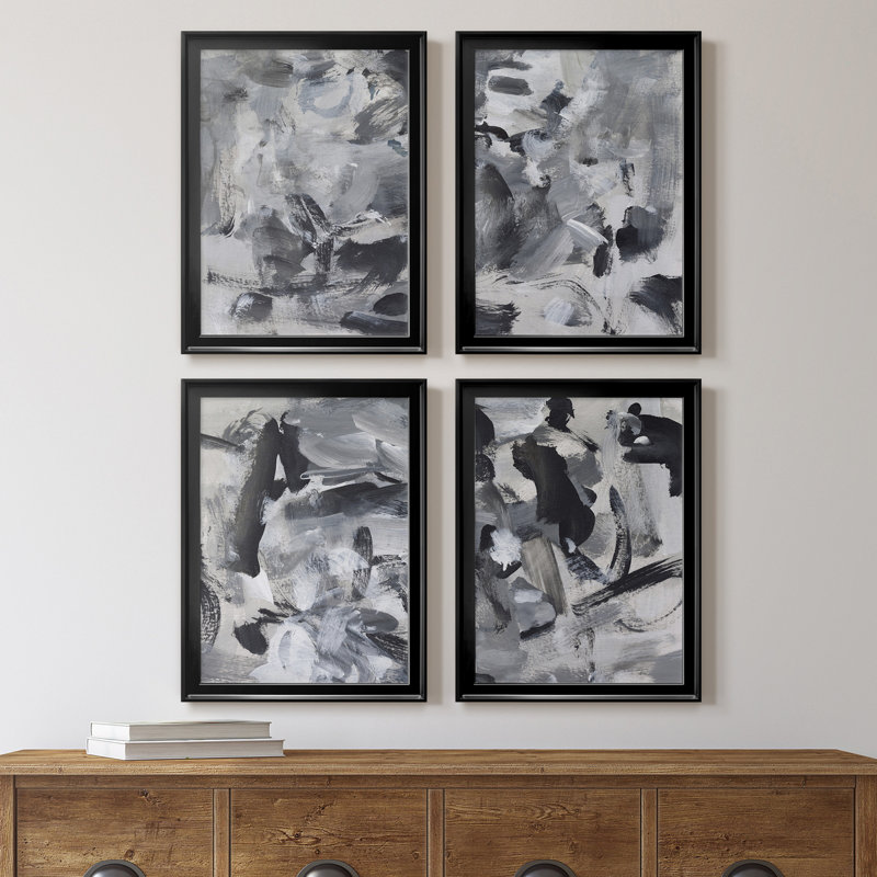 Toile encadrée noire et blanche de qualité supérieure - prête à être accrochée, Cadre noir, H 30,5 po x l 90 po x P 1 po
