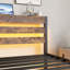 Cadre de lit plateforme simple avec tête de lit, bâbord, DEL, sans sommier, lattes en métal robuste, point de charge amplificateur de bruit et de rangement, lumières DEL, métal robuste, avancée