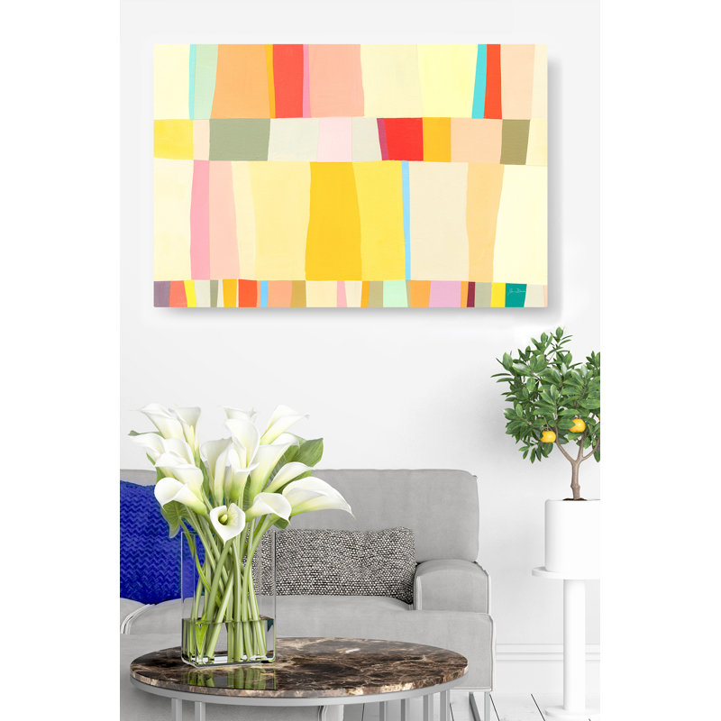 C-00463-Shapes Colours II, Rectangles, Blocks, Abstract, Contemporary, Orange, Yellow, Red, Gold, 24" H x 36" W x 1.5" D