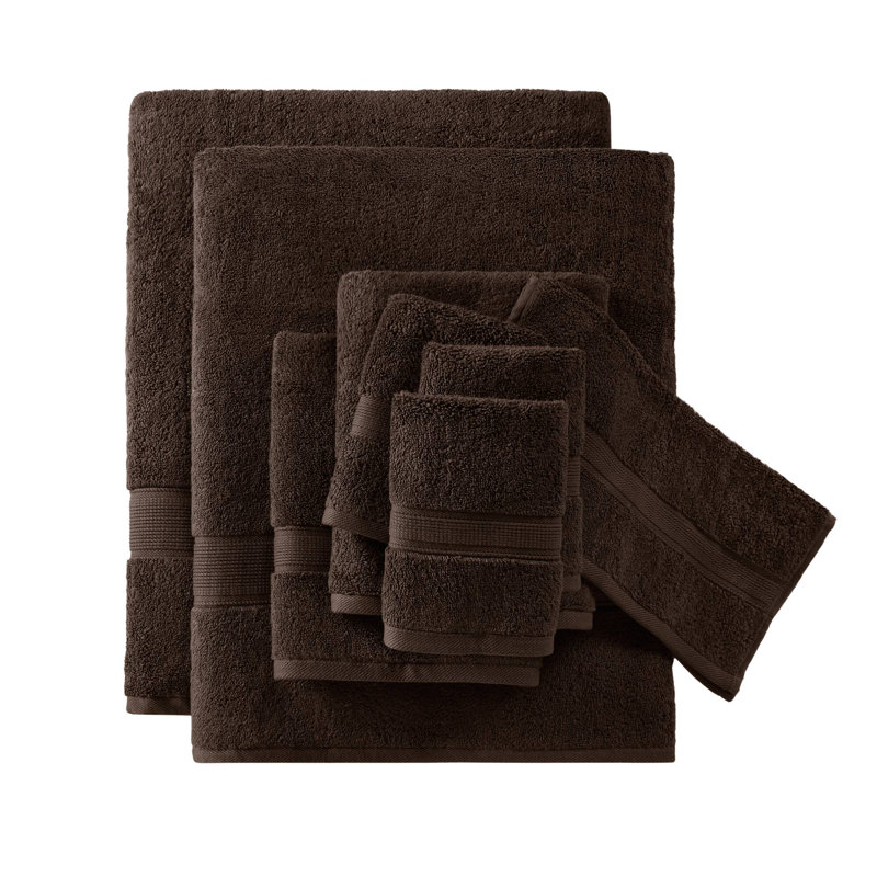 Ensemble de serviettes 100% coton absorbant 800GSM, Brun