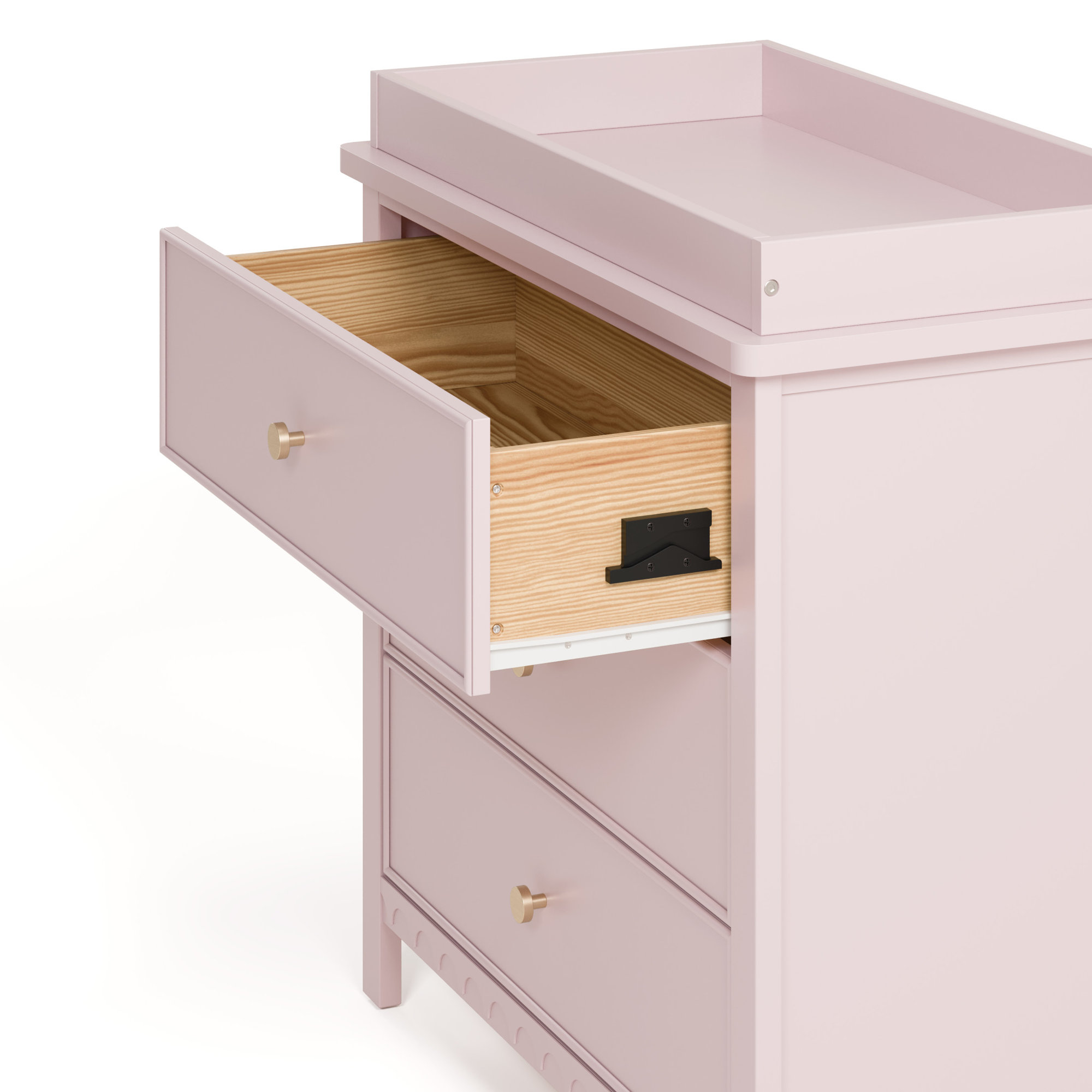 Sasha 3 Drawer Chest With Changing Topper, Blush