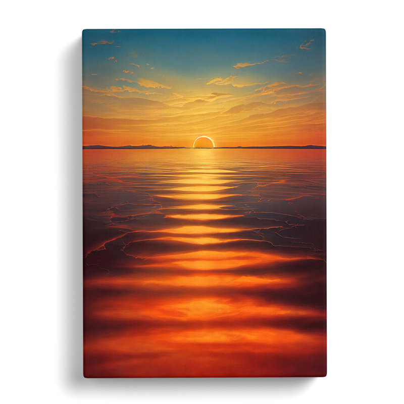 Unforgettable Ocean Sunset - Print, 60cm H x 40cm W x 3cm D, Wrapped Canvas, No Matte