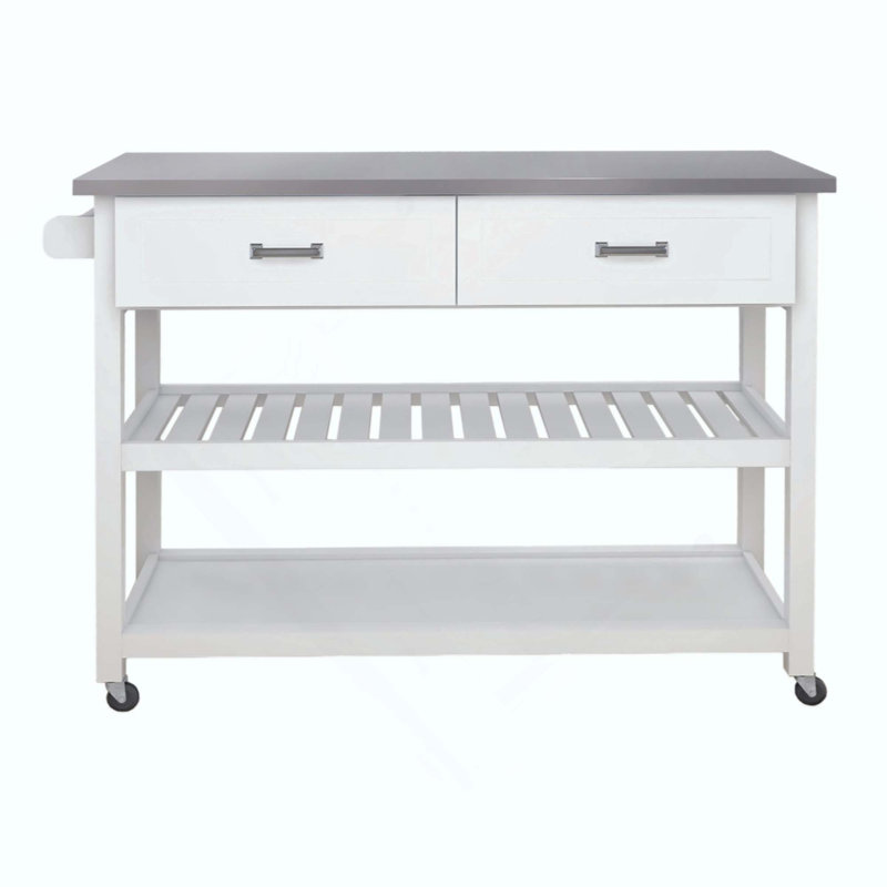 Stainless Steel Table Top Kicthen Cart With Two Drawers