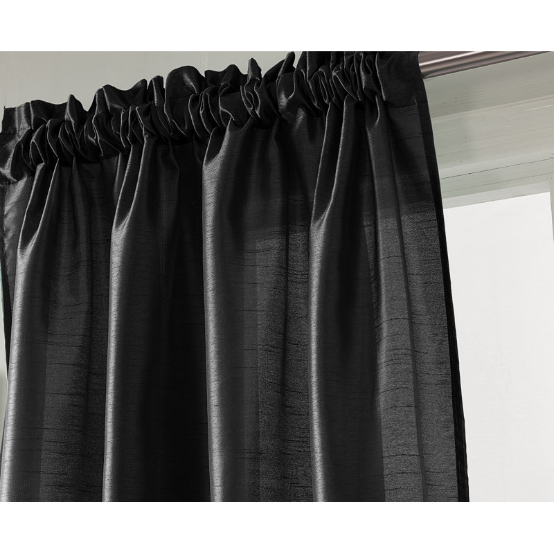 Panneau de rideau de fenêtre semi-transparent Alexzavier, Noir, l 54 po x L 90 po