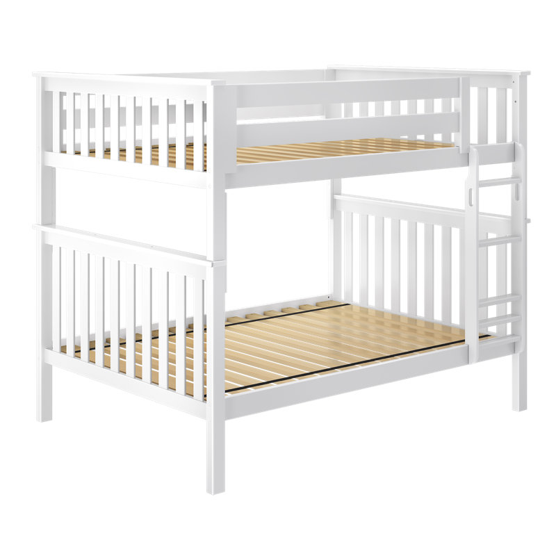  Lit superposé en bois massif benjamin Kids, Blanc, Double sur double