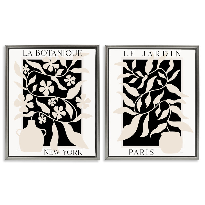 Ensemble de cadres flottants 2 pièces New York & Paris Botanicals, design par Natalie Carpentieri, H 31 po x l 25 po