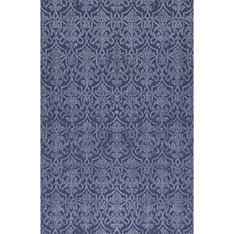 Jakat Damask Area Rug in Blue