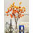 Orange Red Billy Balls Artificial Faux Arrangement In Vase