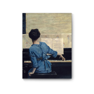 Music Wall Art, Print of a Pianist Playing Piano, Classic Interior Scene