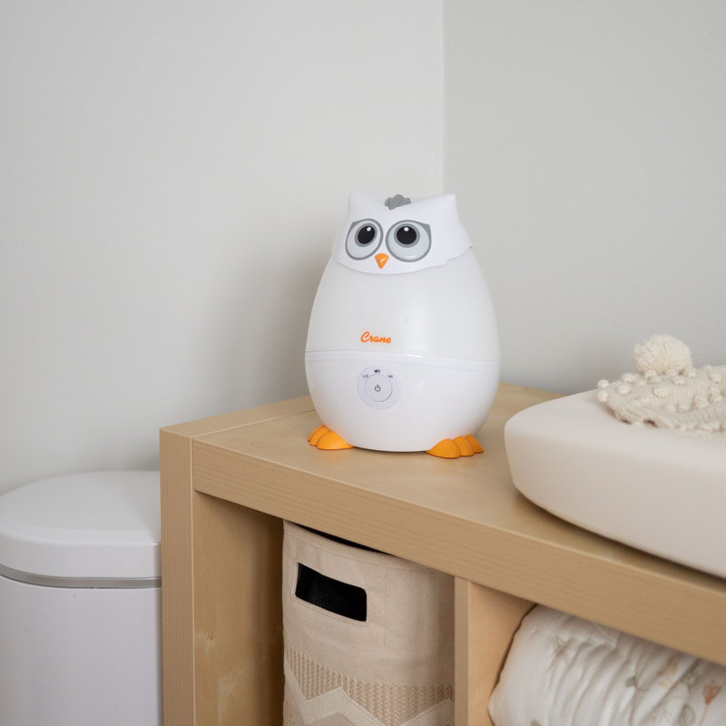 Crane Baby Mini-Adorable Snow Owl 0.5 Gal. Baby Humidifier, Cool Mist With Aroma Tray & Night Light