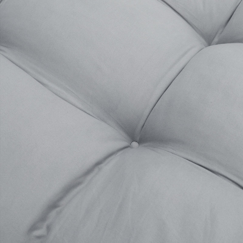 Garden Bench Seat and Back Cushion, 15cm H x 120cm L x 80cm W, Light Grey