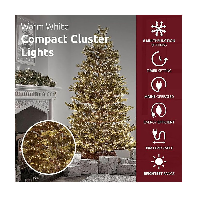 LED Indoor / Outdoor String Lights, 12cm H x 12.5cm L x 4cm D, Warm White